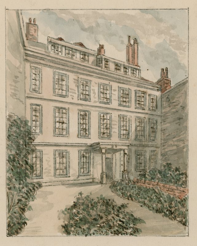 10 Nevills Court, Fetter Lane, Holborn, z náčrtu v roce 1890 (wc na papíře) od English School