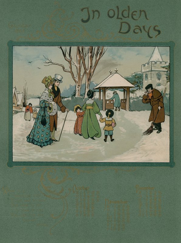 Kalendář z roku 1905 s verši Alfreda Austina (barevná litografie,) od English School