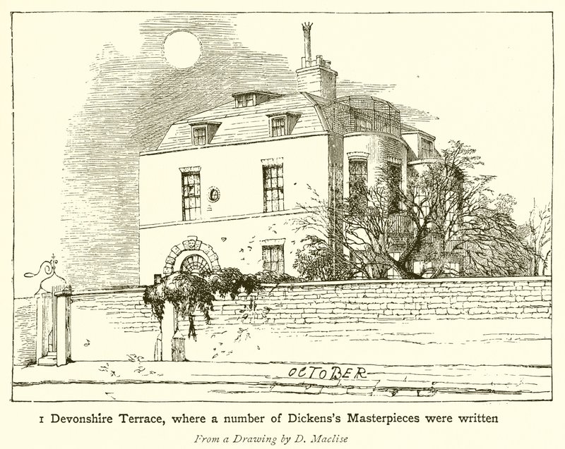 1 Devonshire Terrace, kde byla napsána řada Dickenssových mistrovských děl od English School