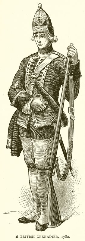 Britský granátník, 1782 od English School