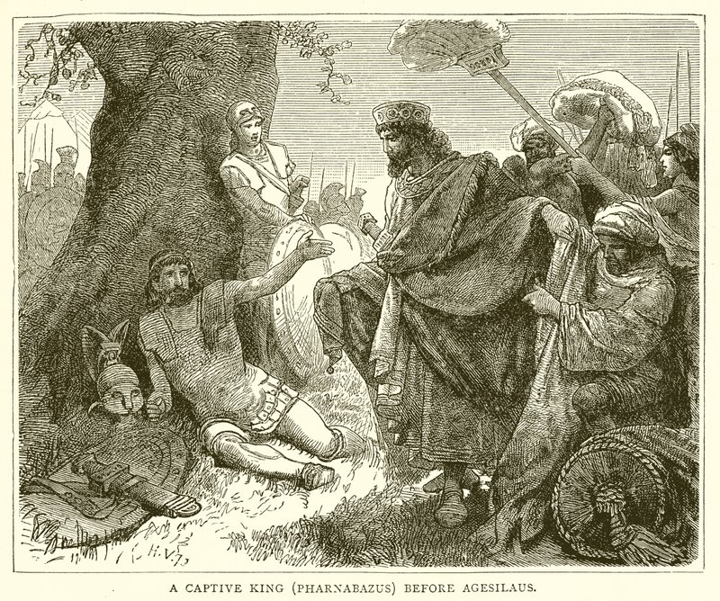 Zajatý král (Pharnabazus) před Agesilaem od English School