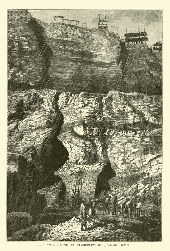 Diamantový důl v Kimberley, Griqualand West od English School