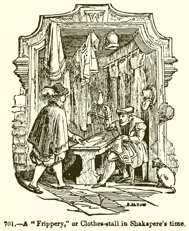 Frippery neboli stánek s oblečením za Shakespearových časů od English School