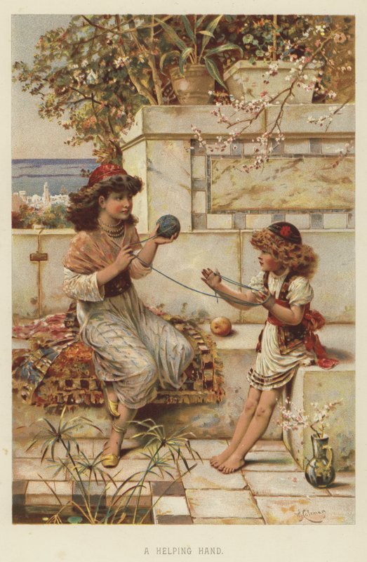 Pomocná ruka (chromolitho) od English School