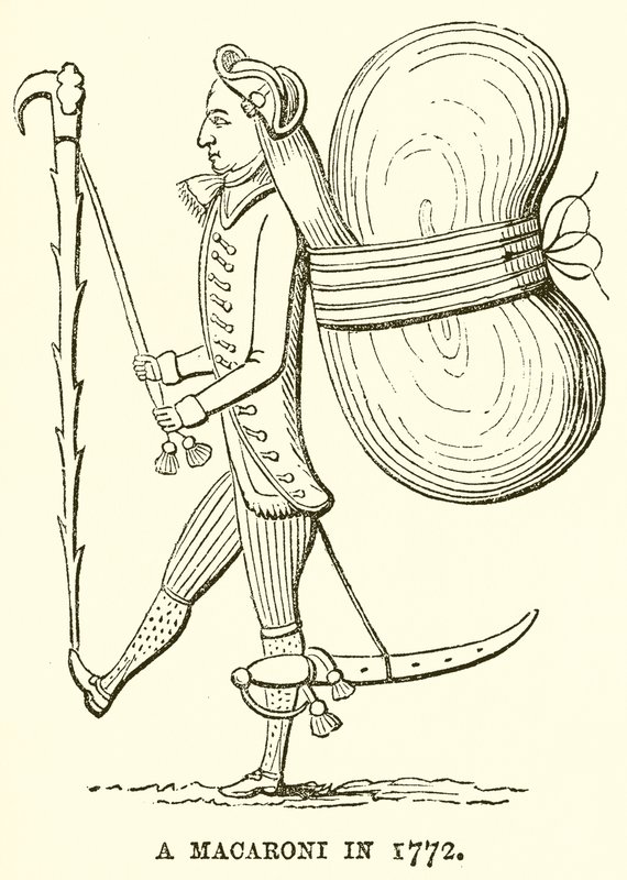 Makaróny v roce 1772 od English School