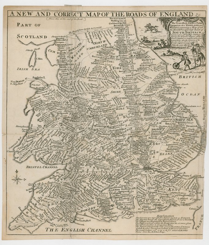 Nová a správná mapa silnic Anglie od English School