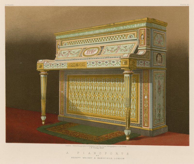A Pianoforte od pánů Wrighta a Mansfielda, Londýn od English School