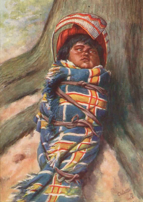 Indiánský papoušek Piute (barevná litografie) od English School