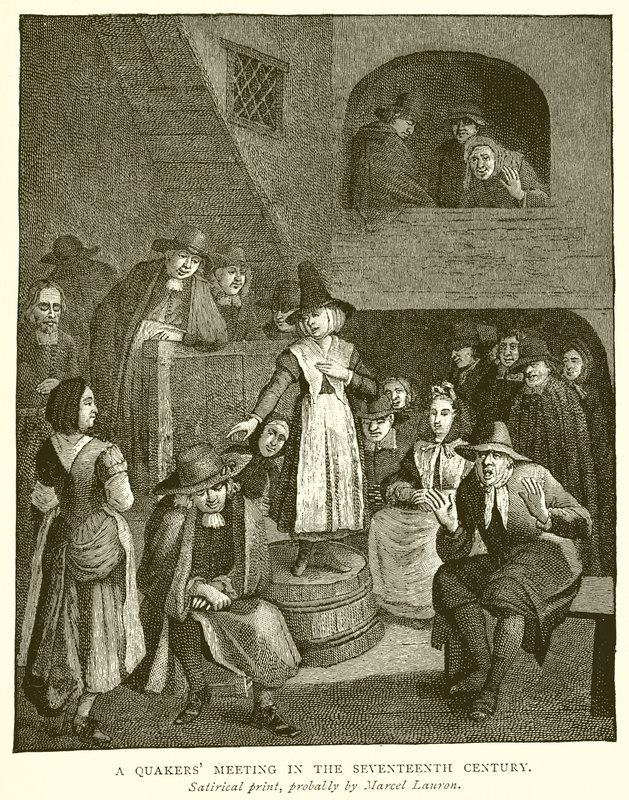 Setkání kvakerů v 17. století od English School