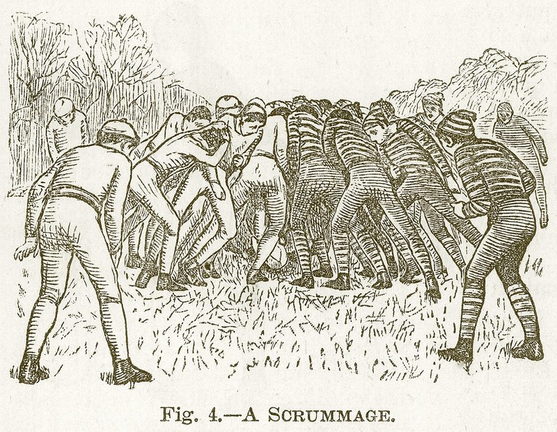 Scrimmage, ilustrace pro Cassellovu knihu sportů a zábav, c.1890 od English School