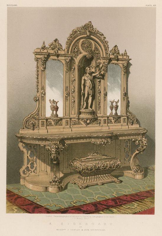 Sideboard od pánů J Taylora a syna, Edinburgh od English School