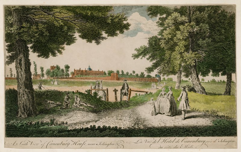 Jižní pohled na Canonbury House, poblíž Islingtonu od English School