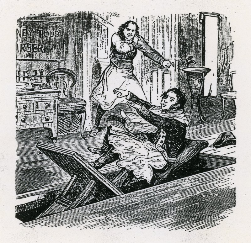 Šňůra perel aneb Přítel Fleet Street (1847), Britannia, Hoxton. Sweeney Todd od English School