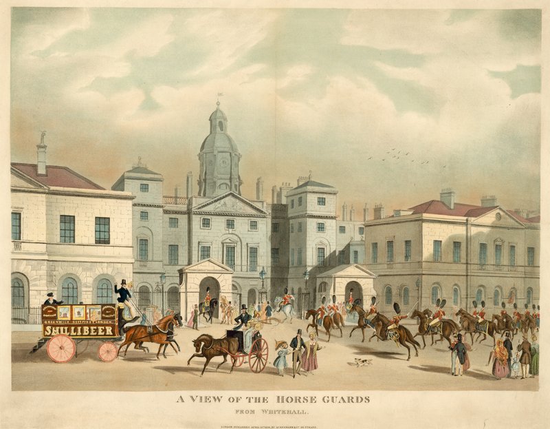 Pohled na Horse Guards, z Whitehallu od English School