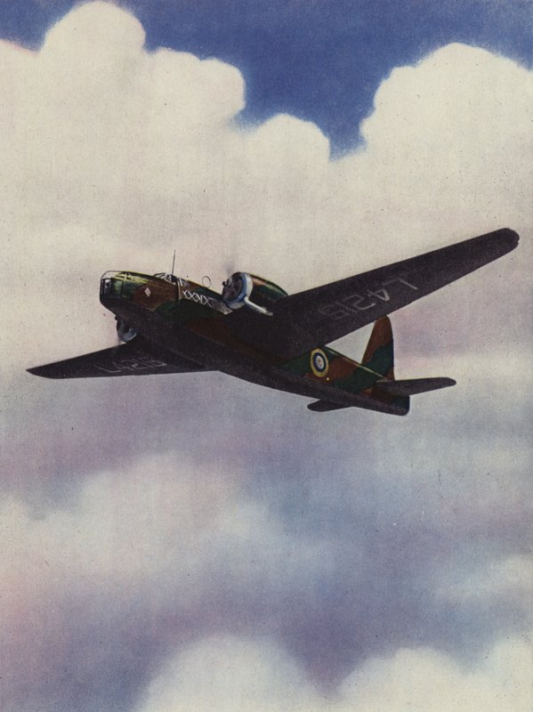 Bombardér Wellington vysoko mezi mraky od English School