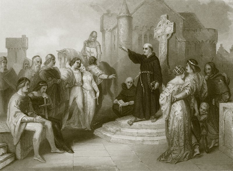 Dominikánský mnich káže křížovou výpravu od English School