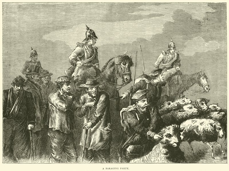 Shánění potravy, říjen 1870 od English School