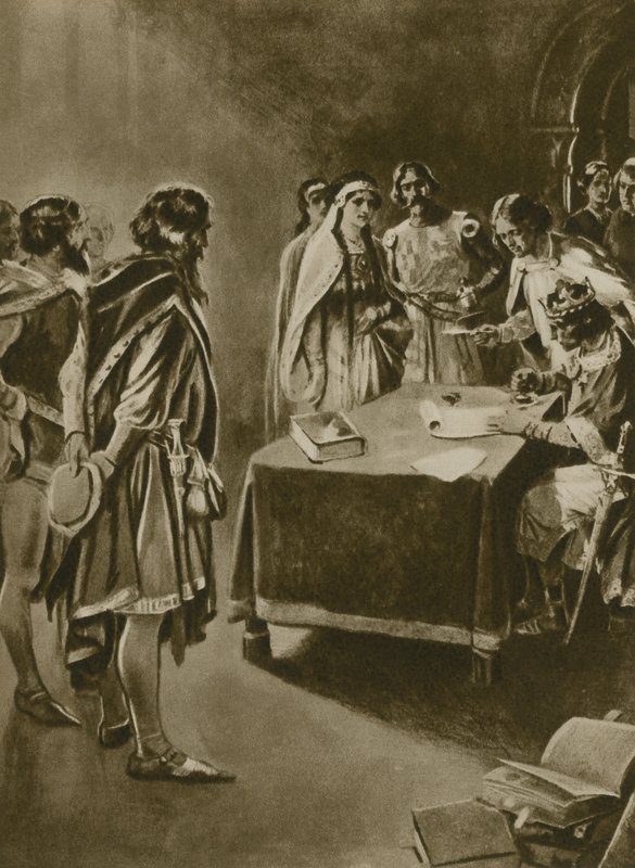 Královská královská listina o těžbě uhlí (hlubotisk) od English School
