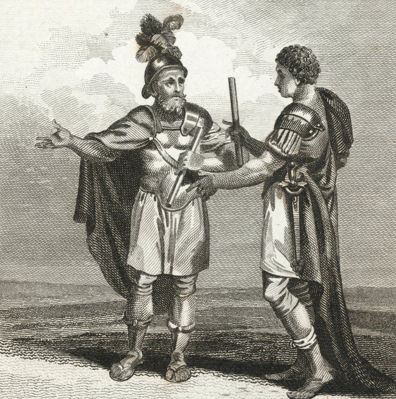 Setkání Scipiona a Hannibala (rytina) od English School