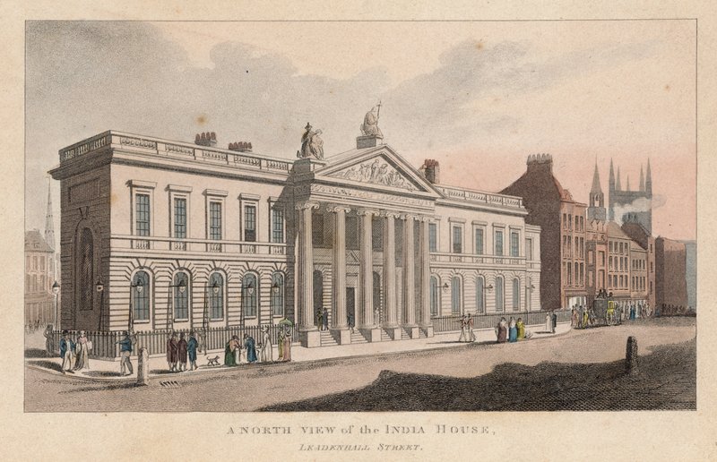 Severní pohled na India House, Leadenhall Street od English School