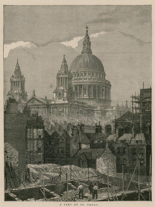 Pohled na St Pauls v Londýně od English School