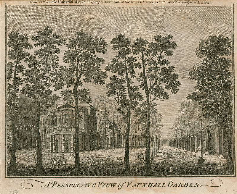 Perspektivní pohled na Vauxhall Garden, Londýn od English School