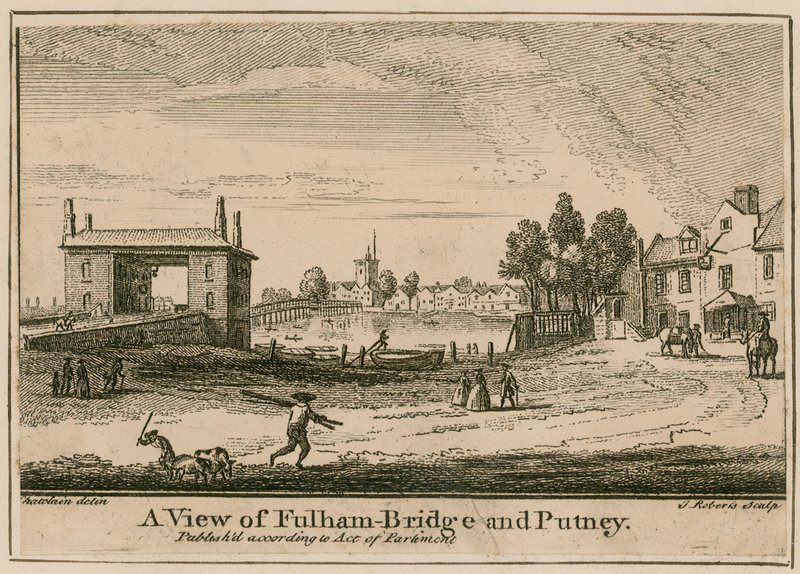 Pohled na Fulham Bridge a Putney od English School