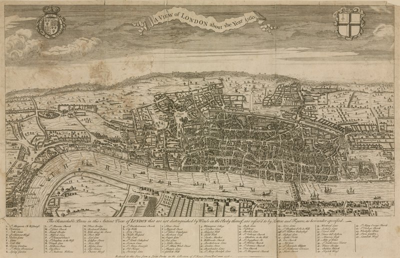 Pohled na Londýn kolem roku 1560 od English School