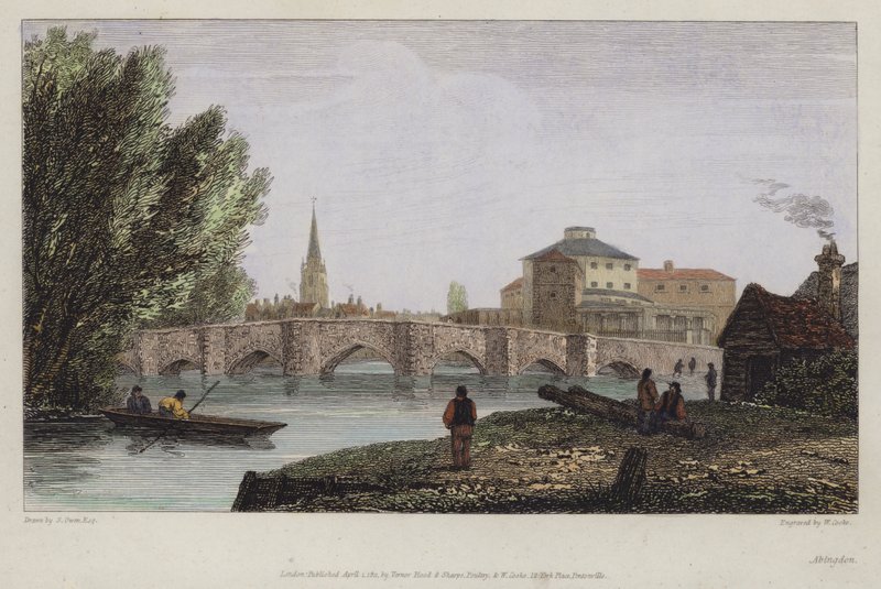 Abingdon, Oxfordshire (barevná rytina) od English School