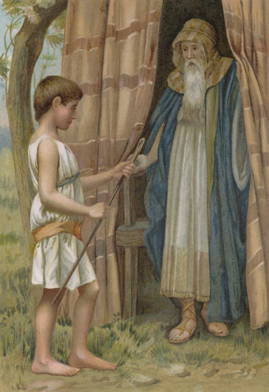 Abraham a Izák (chromolit) od English School
