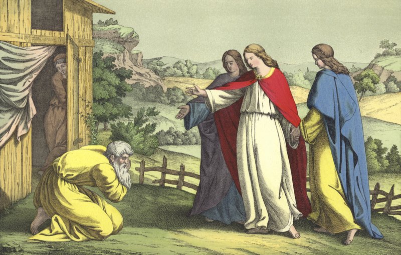 Abraham a andělé od English School