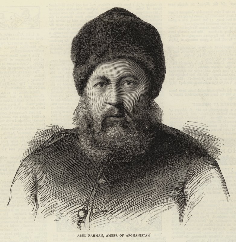 Abul Rahman, Ameer of Afghánistán (rytina) od English School