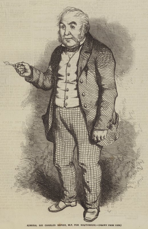 Admirál Sir Charles Napier, poslanec za Southwark (rytina) od English School