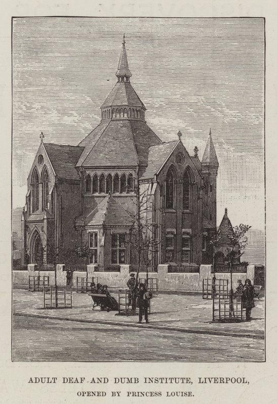 Institut hluchoněmých dospělých v Liverpoolu, který otevřela princezna Louise od English School