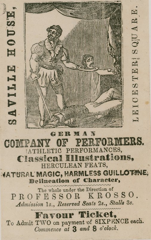Reklama na German Company of Performers, Saville House, Leicester Square, Londýn od English School