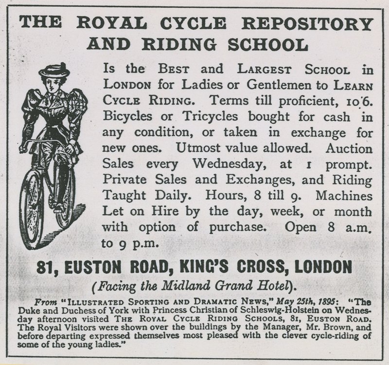 Reklama na The Royal Cycle Repository and Riding School od English School