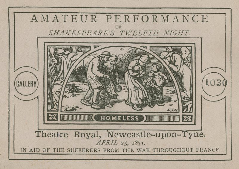 Reklama na amatérské představení Shakespearova Večera dvanáctého od English School