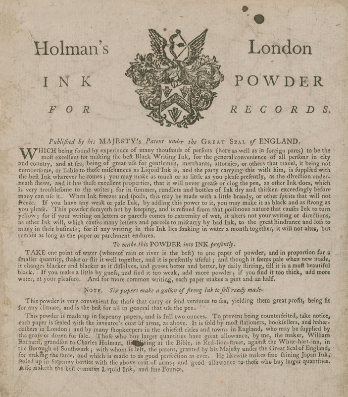 Reklama na Holmans London Ink Powder for Records od English School