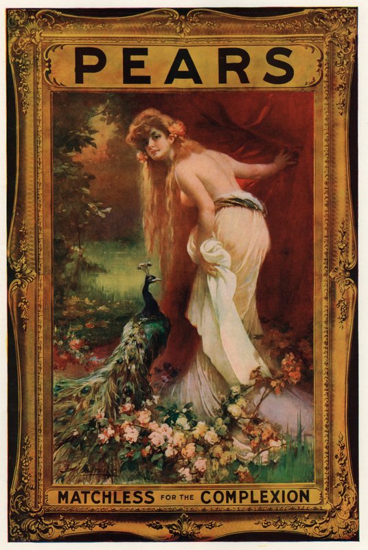 Reklama na Pears Soap, Matchless for the Complexion (barevná litografie) od English School