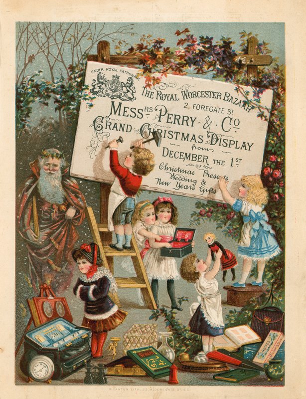 Reklama na The Royal Worcester Bazaar, 2 Foregate Street, Londýn od English School