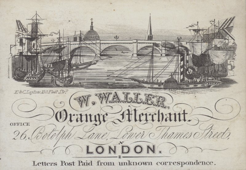 Reklama pro W Waller, Orange Merchant, Londýn (litho) od English School