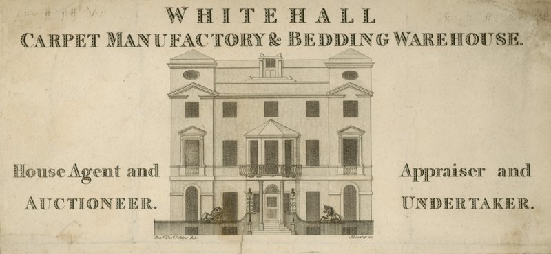 Reklama na manufakturu a sklad ložního prádla Whitehall od English School