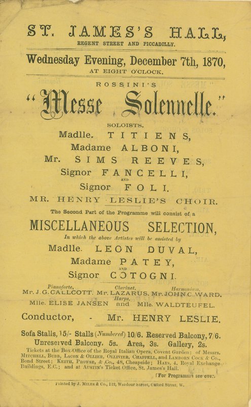 Reklama na inscenaci Rossinis Messe Solennelle od English School