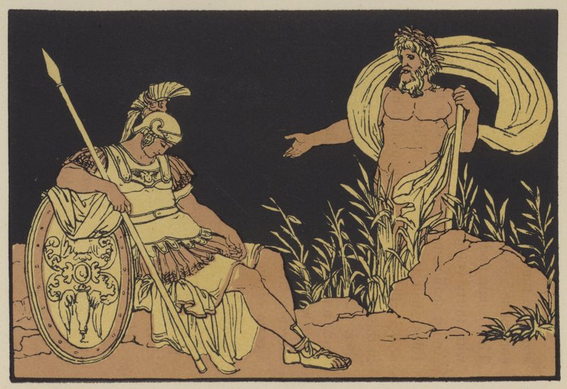 Aeneas a Tiber (barevné lito) od English School