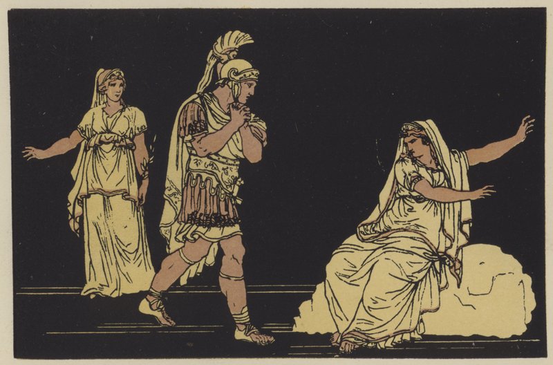 Aeneas a stín Dido (barevná litografie) od English School