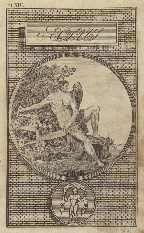 Aeolus, starořímský bůh větrů (rytina) od English School