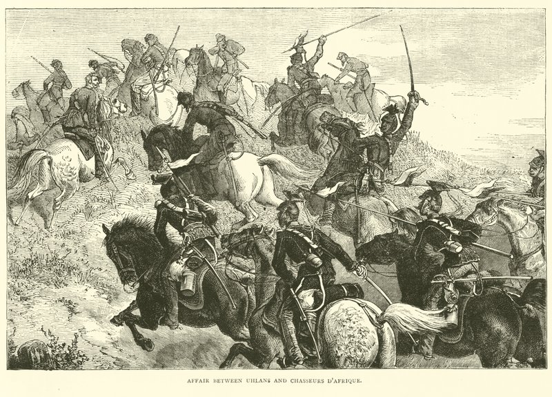 Aféra mezi Uhlans a Chasseurs dAfrique, srpen 1870 od English School