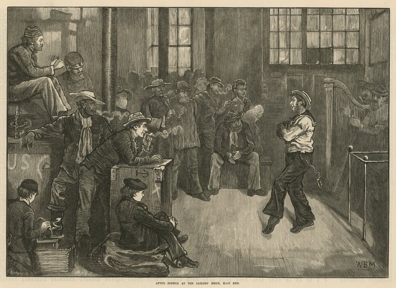 Po večeři v Sailors Home, East End, Londýn od English School