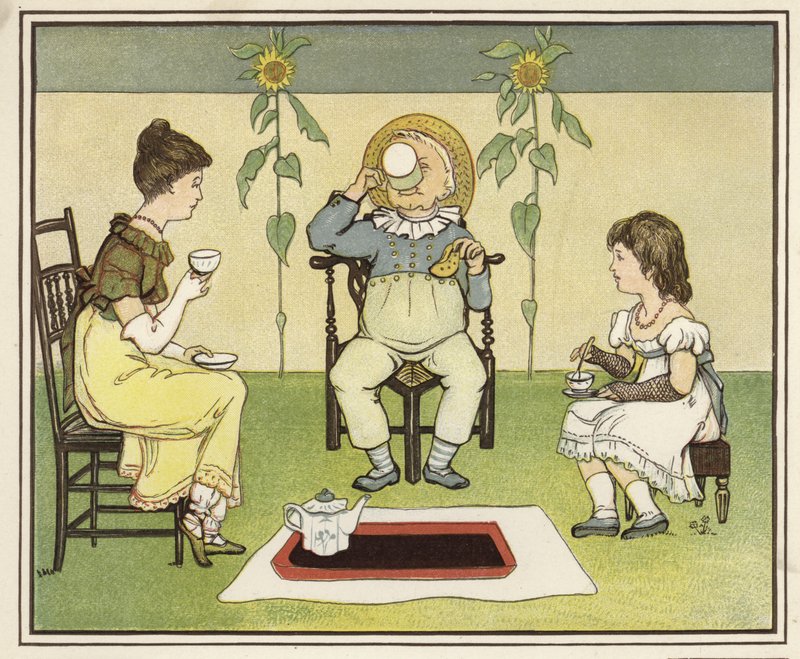 Odpolední čaj (barevná litografie) od English School