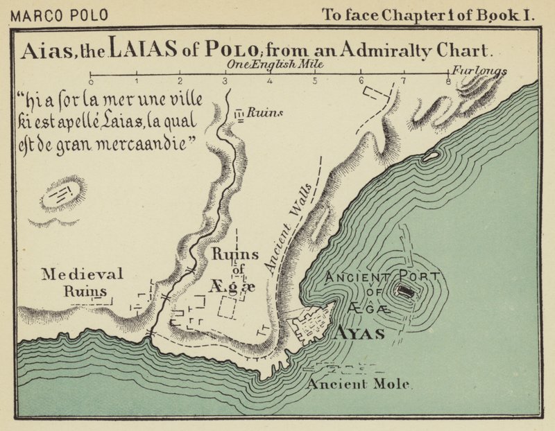 Aias, Laias of Polo, z admiralitní mapy (barevná litografie) od English School